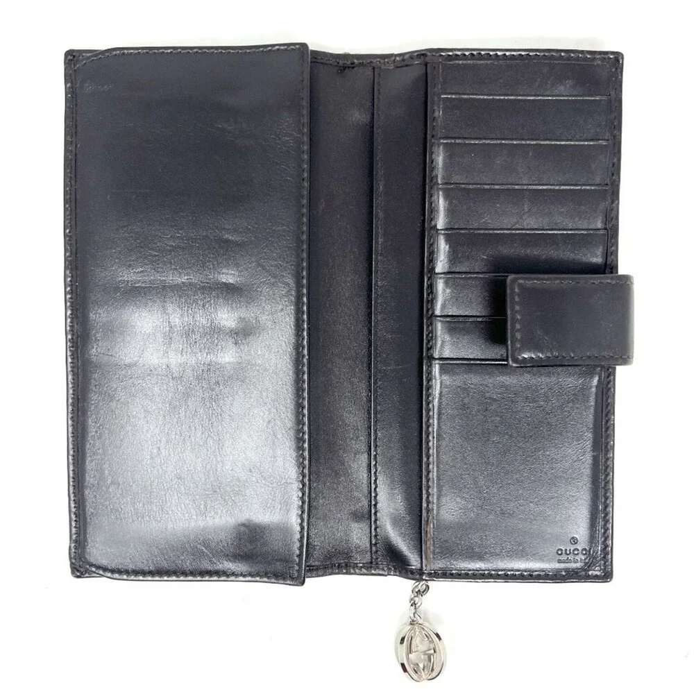 Gucci GG Monogram Canvas Zip Wallet‎ Black Leather Trim - Picture 7 of 12